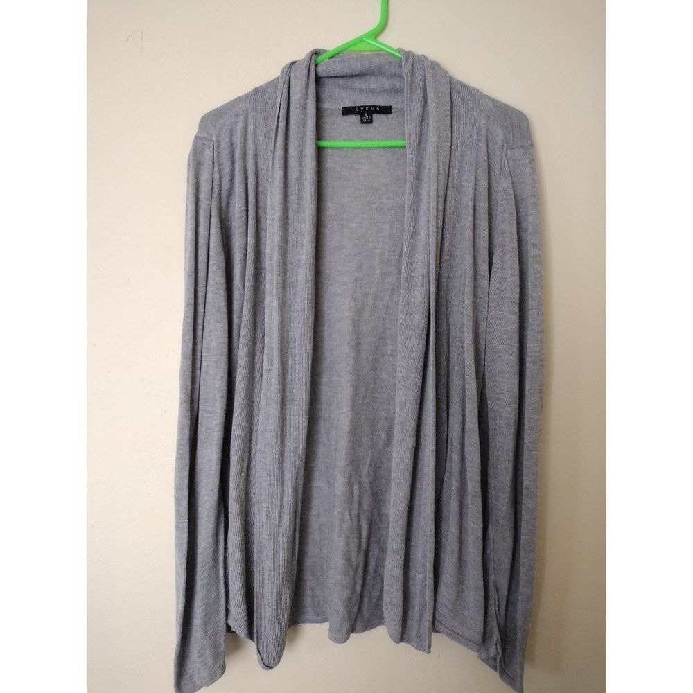 Cyrus Light Gray Open-Front Women's Cardigan